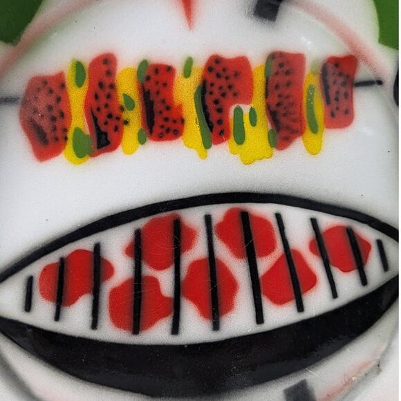 Vintage 50s Mid-Century Atomic Large Enamelware BBQ Grilling Bowl 15.75in Wide - Picture 6 of 11